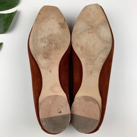 Bruno Magli Sport Flats Brown Suede Jeweled Embroidered Women's 9 - Picture 10 of 10